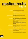 Medien und Recht 7-8_16 Medien und Recht 7-8_16